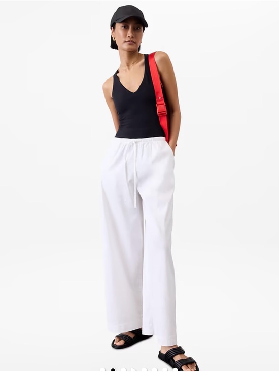 Athleta Pants - Athleta White Wide-Leg Pull-On Pants